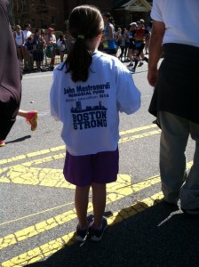 Jaelyn Walsh waits patiently for her Uncle Mike at Mile 21