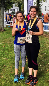 Amy DeNuzzio (left) after the 2016 Cape Cod Marathon